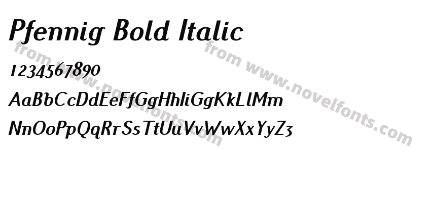 Pfennig Bold ItalicPreview