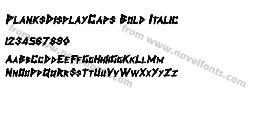 PlanksDisplayCaps Bold ItalicPreview