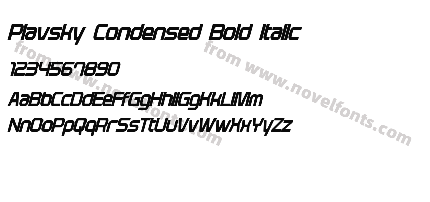 Plavsky Condensed Bold ItalicPreview