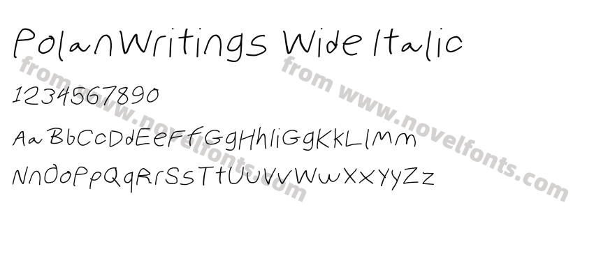 PolanWritings Wide ItalicPreview