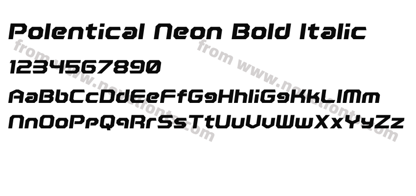 Polentical Neon Bold ItalicPreview