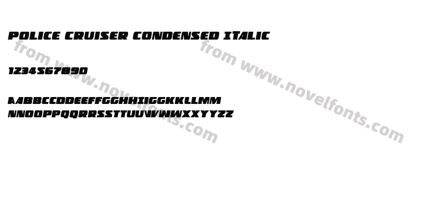 Police Cruiser Condensed ItalicPreview