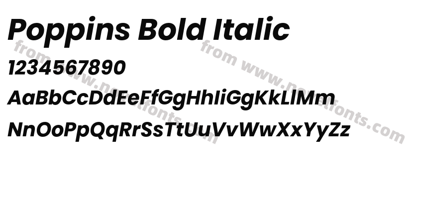 Poppins Bold ItalicPreview