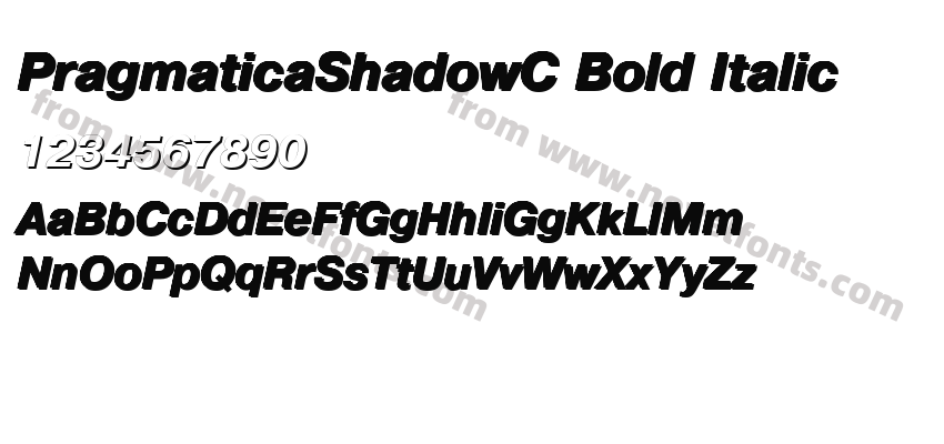 PragmaticaShadowC Bold ItalicPreview