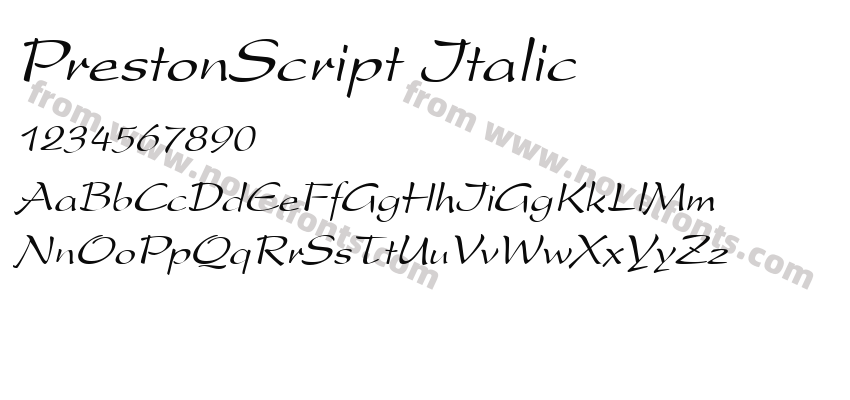 PrestonScript ItalicPreview