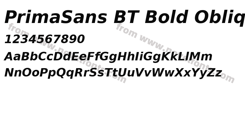 PrimaSans BT Bold ObliquePreview