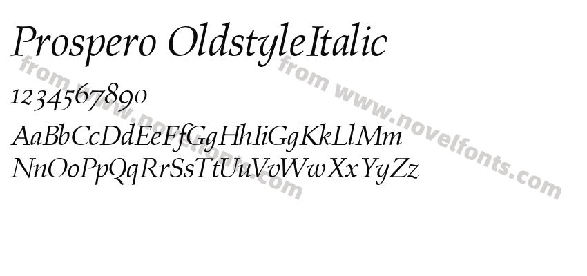 Prospero OldstyleItalicPreview