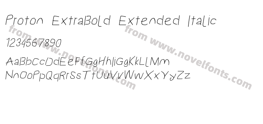 Proton ExtraBold Extended ItalicPreview