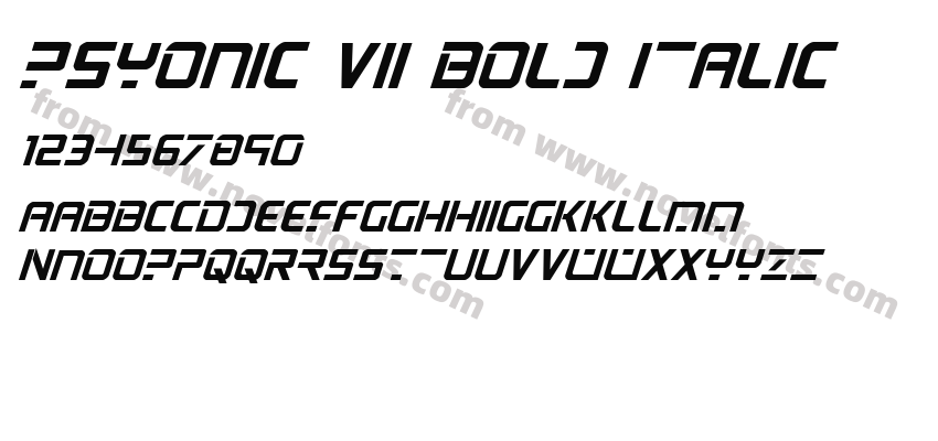 PsYonic VII Bold ItalicPreview