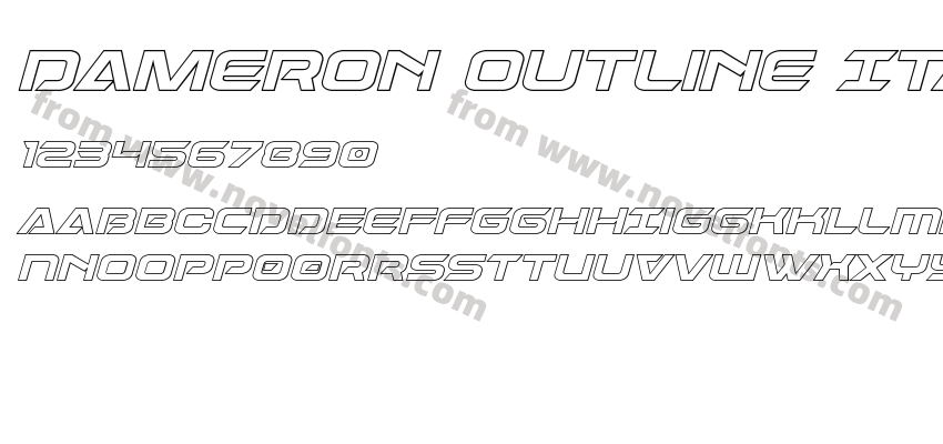 Dameron Outline ItalicPreview