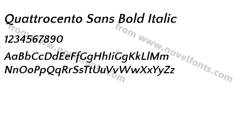 Quattrocento Sans Bold ItalicPreview