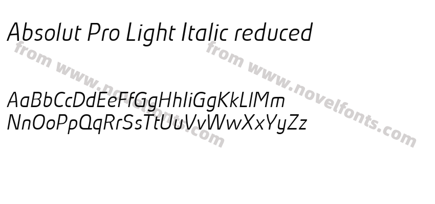 Absolut Pro Light Italic reducedPreview