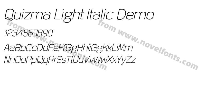 Quizma Light Italic DemoPreview