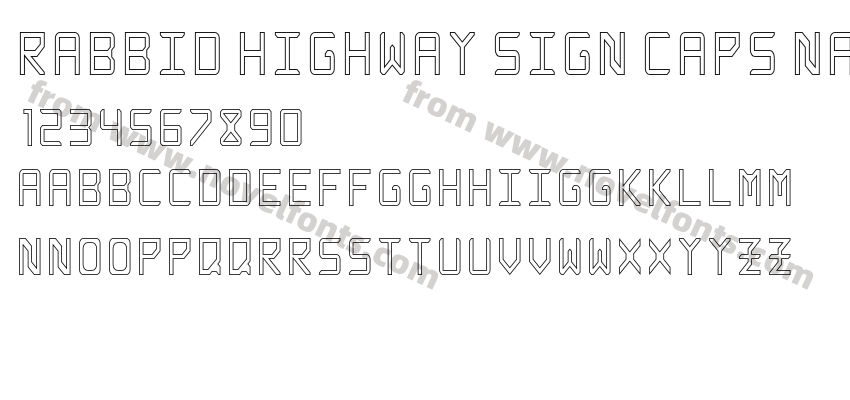 Rabbid Highway Sign Caps Narrow OutlinePreview