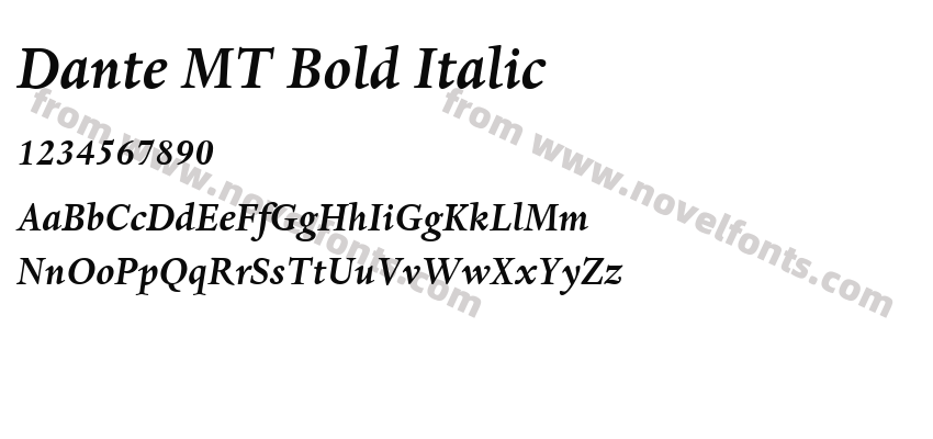 Dante MT Bold ItalicPreview