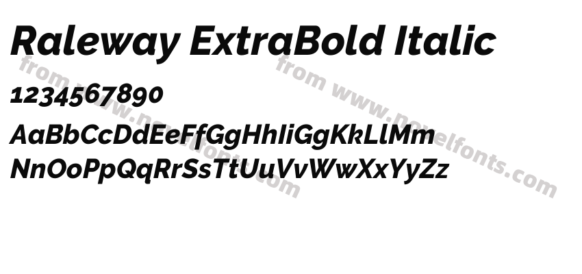 Raleway ExtraBold ItalicPreview