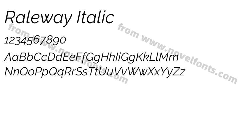 Raleway ItalicPreview