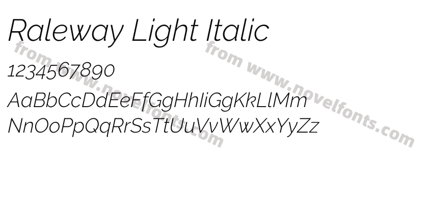 Raleway Light ItalicPreview