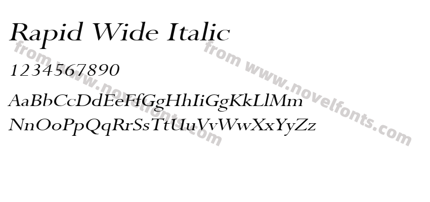 Rapid Wide ItalicPreview