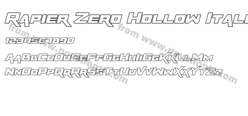 Rapier Zero Hollow ItalicPreview