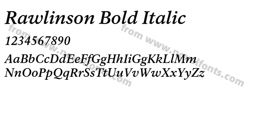 Rawlinson Bold ItalicPreview