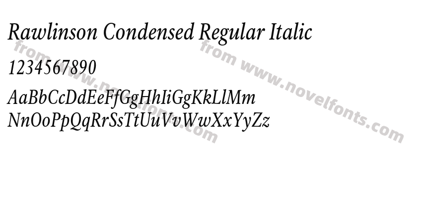 Rawlinson Condensed Regular ItalicPreview