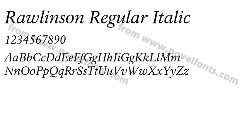 Rawlinson Regular ItalicPreview