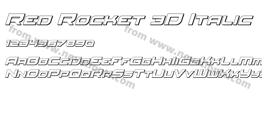 Red Rocket 3D ItalicPreview