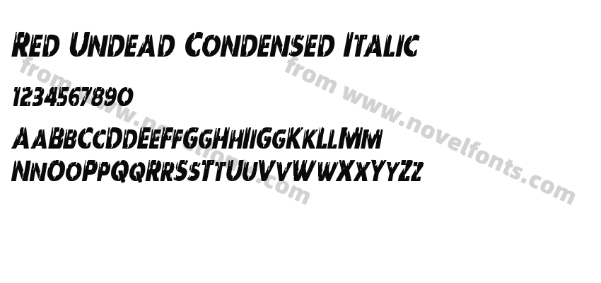 Red Undead Condensed ItalicPreview