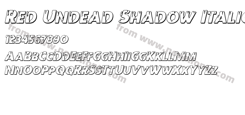 Red Undead Shadow ItalicPreview