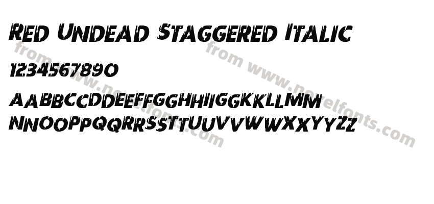 Red Undead Staggered ItalicPreview