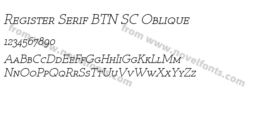 Register Serif BTN SC ObliquePreview