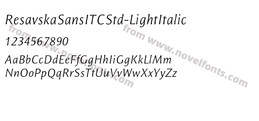 ResavskaSansITCStd-LightItalicPreview