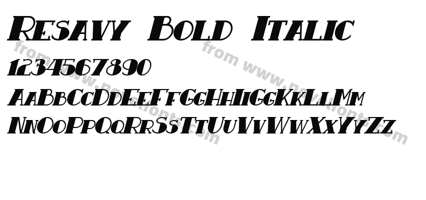 Resavy Bold ItalicPreview