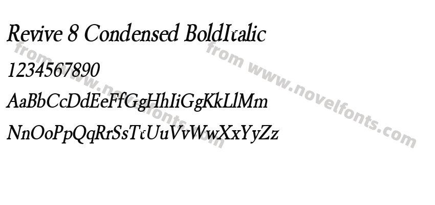 Revive 8 Condensed BoldItalicPreview