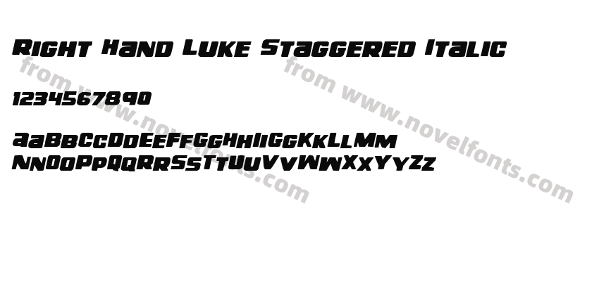 Right Hand Luke Staggered ItalicPreview