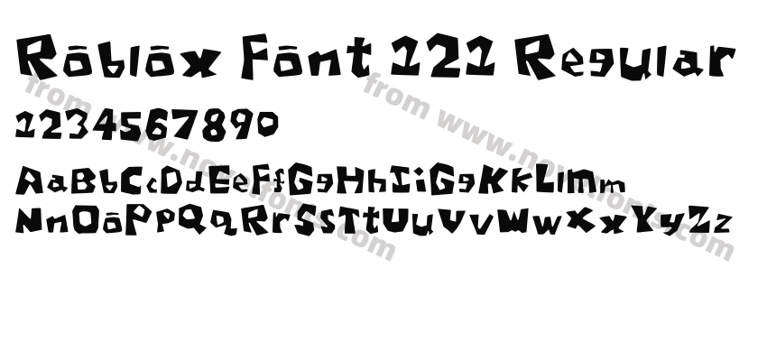 Roblox Font 121 RegularPreview