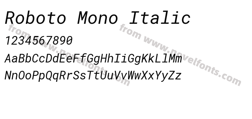 Roboto Mono ItalicPreview