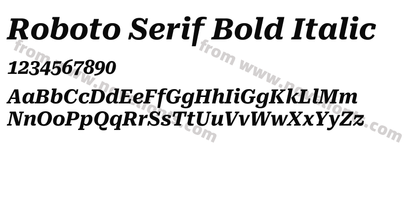 Roboto Serif Bold ItalicPreview