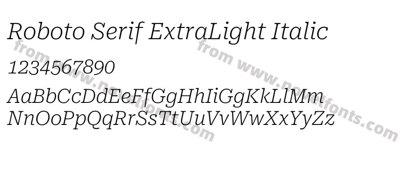 Roboto Serif ExtraLight ItalicPreview