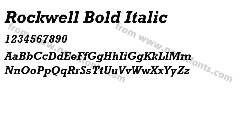 Rockwell Bold ItalicPreview