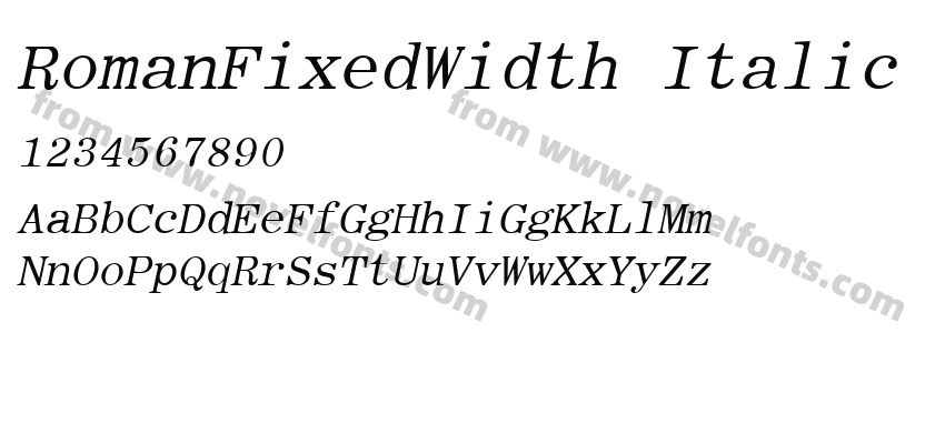 RomanFixedWidth ItalicPreview