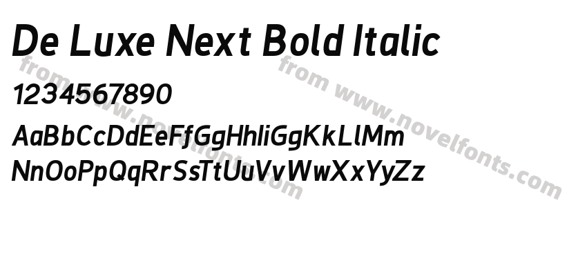 De Luxe Next Bold ItalicPreview