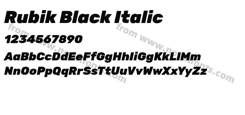 Rubik Black ItalicPreview