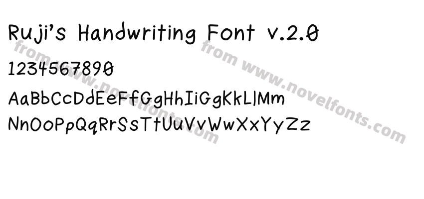 Ruji's Handwriting Font v.2.0Preview