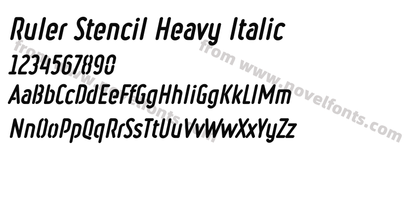 Ruler Stencil Heavy ItalicPreview