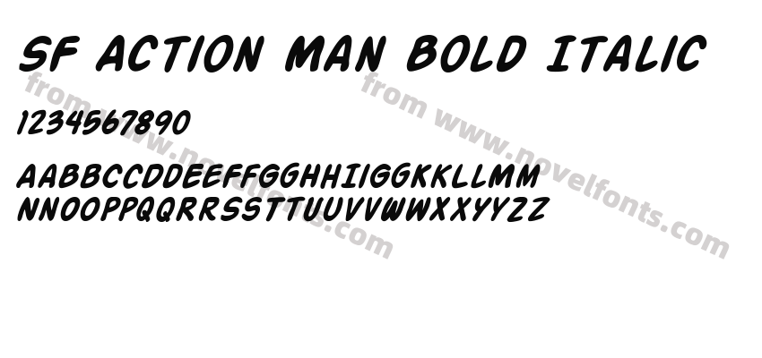 SF Action Man Bold ItalicPreview