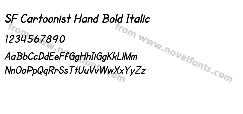 SF Cartoonist Hand Bold ItalicPreview