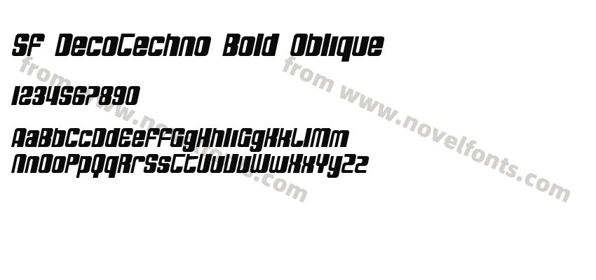 SF DecoTechno Bold ObliquePreview