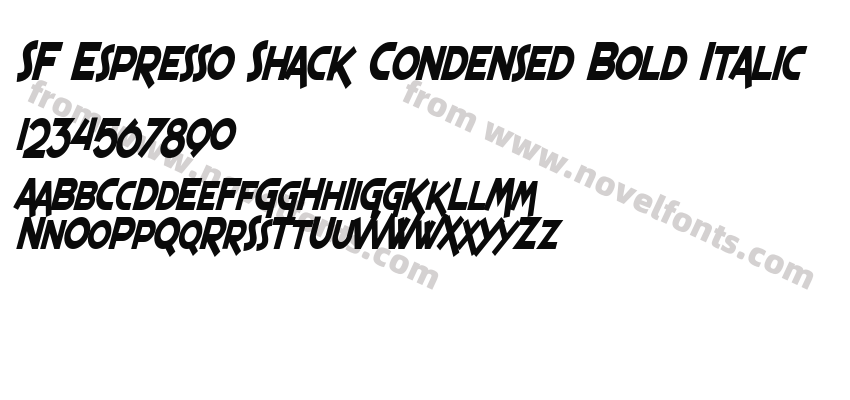 SF Espresso Shack Condensed Bold ItalicPreview